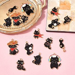 16Pcs 8 Styles Alloy Enamel Pendants&nbsp;ENAM-FP0002-61