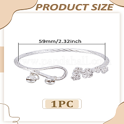1Pc Flower Alloy Cuff Bangles for Women&nbsp;BJEW-LP0003-43