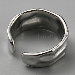 Alloy Textured Open Cuff Rings for Women&nbsp;RJEW-WH0003-32P