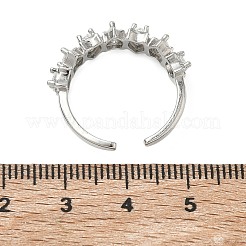 Brass Micro Pave Cubic Zirconia Cuff Open Rings&nbsp;RJEW-C163-02P