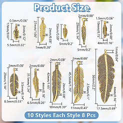 80Pcs 10 Styles Tibetan Style Alloy Pendants&nbsp;FIND-AR0005-91
