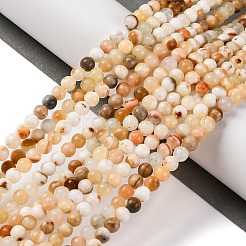 Natural Yellow Jade Beads Strands&nbsp;G-F591-17-4MM