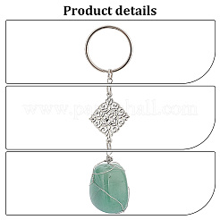 Copper Wire Wrapped Gemstone Nuggets Pendant Decoration&nbsp;HJEW-AB00384