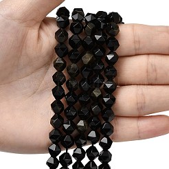 Natural Golden Sheen Obsidian Beads Strands&nbsp;G-Z119-A10-02