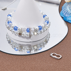 Anti-Tarnish 2Pcs Rhodium Plated 925 Sterling Silver Rhinestone Peanut Twister Clasps&nbsp;STER-BBC0006-43