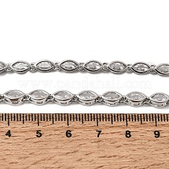 Brass Micro Pave Cubic Zirconia Geometric Tennis Necklaces&nbsp;NJEW-C121-02C-P