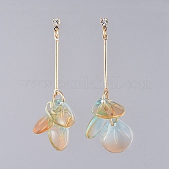 Glass Cluster Beads Dangle Ear Studs&nbsp;EJEW-JE03915-06
