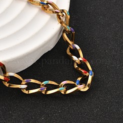 Brass Enamel Chain Bracelets&nbsp;BJEW-S170-01G