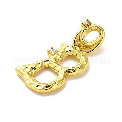 Rack Plating Brass Micro Pave Cubic Zirconia European Dangle Charms&nbsp;KK-L210-015G-B