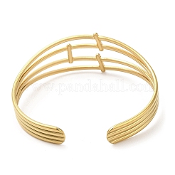 Ion Plating(IP) 304 Stainless Steel Multi Line Cuff Bangles for Women&nbsp;BJEW-L682-006G