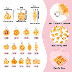 42Pcs 14 Styles Simulated Bread Resin Pendants&nbsp;FIND-TA0008-49