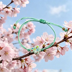 Handmade Porcelain Bead Braided Bead Bracelets&nbsp;WG68C1A-01