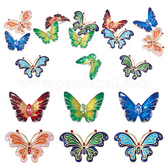 12Pcs 6 Styles Butterfly Enamel Pins&nbsp;JEWB-TA0001-23
