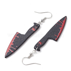 Hallowmas Printed Acrylic Dangle Earrings&nbsp;EJEW-JE06124-07