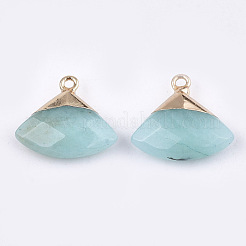 Electroplate Natural White Jade Pendants&nbsp;X-G-T112-04F