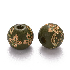 Painted Natural Wood Beads&nbsp;WOOD-N006-03A-06