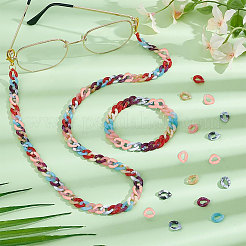 420Pcs 7 Colors Acrylic Linking Ring&nbsp;OACR-PH0001-92