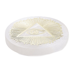 Flat Round Natural Selenite Slice Coasters&nbsp;DJEW-C015-02E