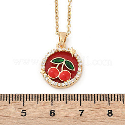 Brass Micro Pave Cubic Zirconia Pendant Neckalces for Women&nbsp;NJEW-C076-01B-G