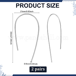 2 Pairs Sterling Silver Ear Wire&nbsp;STER-WH0061-46P