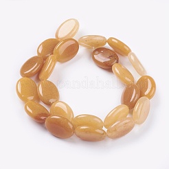 Flat Oval Gemstone Natural Topaz Jade Stone Beads Strands&nbsp;G-S113-06