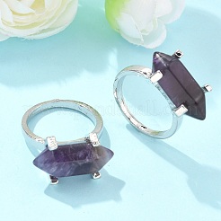 Natural Amethyst Finger Rings&nbsp;X-RJEW-P121-A02