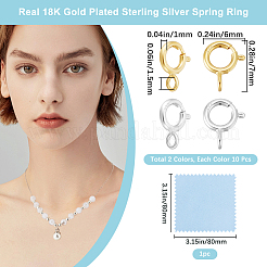 20Pcs 2 Colors 925 Sterling Silver Spring Ring Clasps&nbsp;STER-BBC0007-80