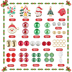 Christmas Theme DIY Glass & Plastic Beads Bracelet Making Kits&nbsp;DIY-SC0028-18