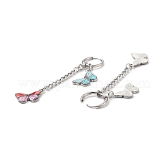Alloy Enamel Butterfly Dangle Hoop Earrings&nbsp;EJEW-JE05057