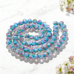 1 Starnd Handmade Gold Sand Lampwork Beads Strands&nbsp;LAMP-PA0001-76A