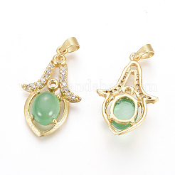 Brass Micro Pave Cubic Zirconia Pendants&nbsp;KK-G386-02MG