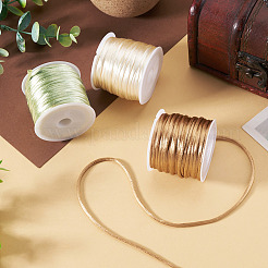 3 Rolls 3 Colors Nylon Satin Rattail Cords&nbsp;NWIR-TA0001-45C