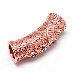 Rack Plating Brass Micro Pave Cubic Zirconia European Beads&nbsp;ZIRC-S052-002RG