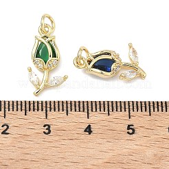 Brass Micro Pave Cubic Zirconia Pendants&nbsp;KK-K417-09G