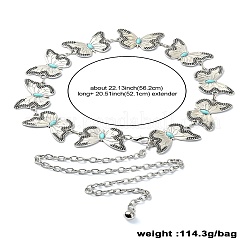 Butterfly Link Chain Waist Chains with Resin&nbsp;AJEW-CJC0006-02AS