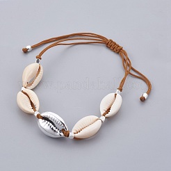 Cowrie Shell Beads Braided Bead Bracelets&nbsp;BJEW-JB04042
