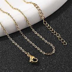 PVD Vacuum Plating 304 Stainless Steel Cable Chain Necklace&nbsp;STAS-T040-PJ205-40