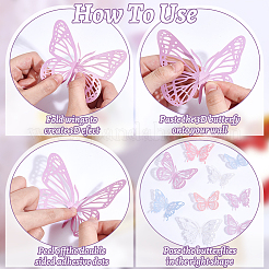 8 Sets 8 Styles Paper Hollow Butterfly Wall Stickers Decorations&nbsp;DIY-DR0001-70