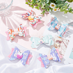 4 Sets 2 Style Baby Girl Hair Bowknot with Bunny Alligator Hair Clips Set&nbsp;MRMJ-GL0001-04