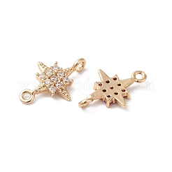 Brass Pave Glass Connector Charms&nbsp;KK-C062-002G