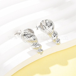 Conch Brass Stud Earrings&nbsp;EJEW-D351-07P