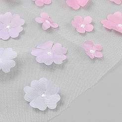 Embroidered Flower Polyester Mesh Fabric&nbsp;DIY-WH20002-207B