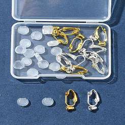 12Pcs 2 Color Brass Clip-on Earring Converters Findings&nbsp;KK-FS0001-31