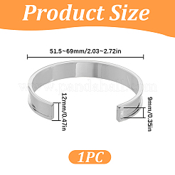 1Pc 304 Stainless Steel Grooved Cuff Bangles&nbsp;BJEW-SC0001-74P