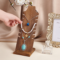 Wooden Slant Back Necklace Display Board&nbsp;NDIS-WH0016-04B-01