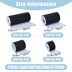 4 Rolls 4 Style Carbon Fiber Waterproof Self Adhesive Car Stickers&nbsp;AJEW-FH0004-14
