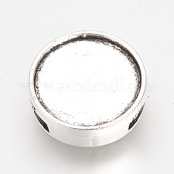Tibetan Style Alloy Slide Charms Cabochon Settings&nbsp;X-PALLOY-Q341-04AS-LF
