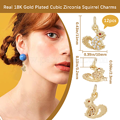 12Pcs Brass Micro Pave Cubic Zirconia Charms&nbsp;ZIRC-BBC0002-77