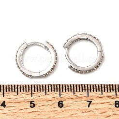 Brass Micro Pave Cubic Zirconia Hoop Earrings&nbsp;EJEW-P322-01P