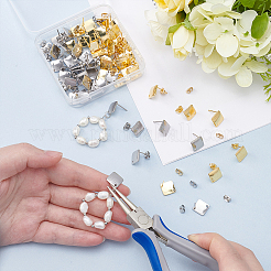 60Pcs 2 Colors 304 Stainless Steel Stud Earring Findings&nbsp;STAS-UN0063-50